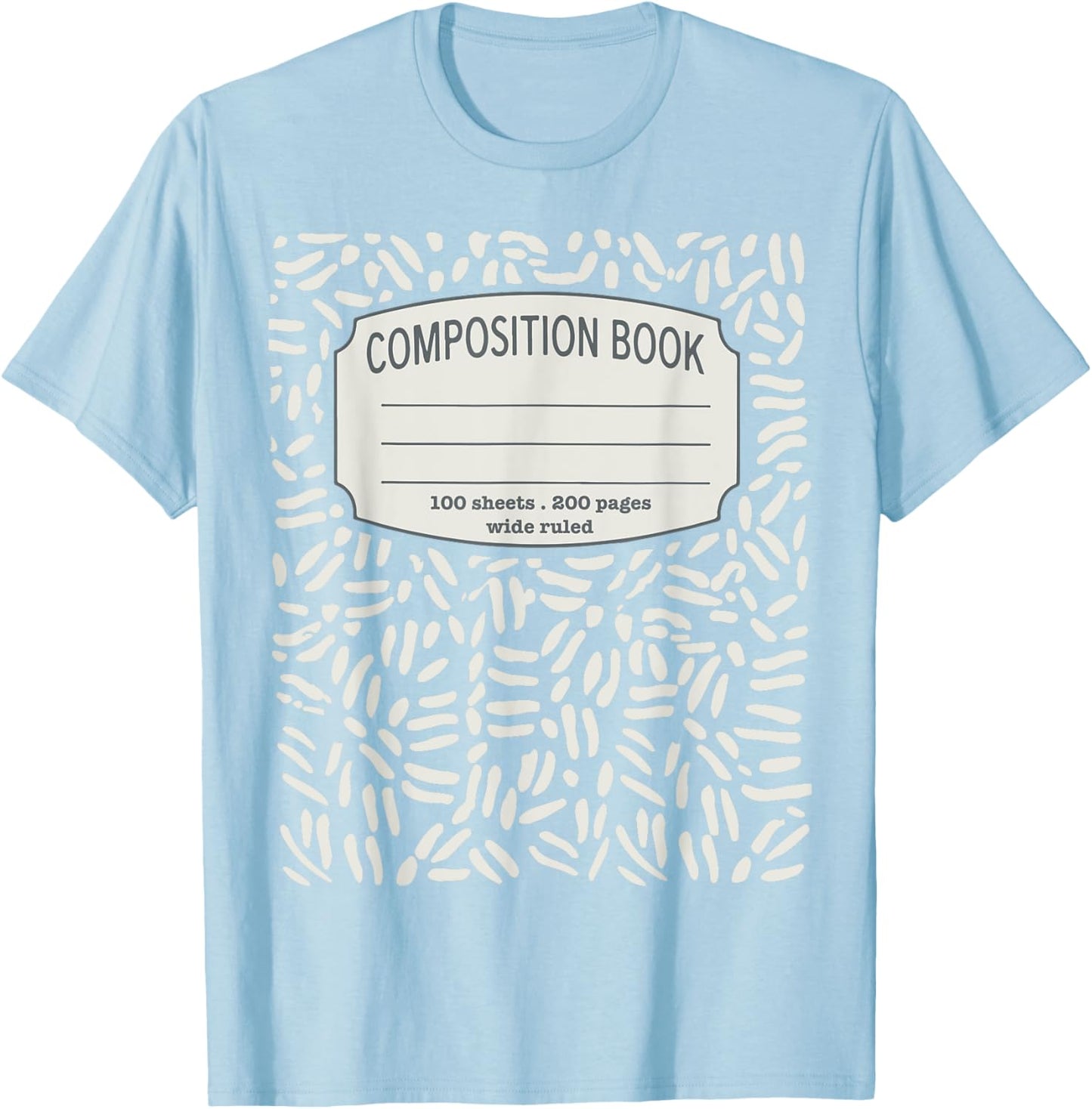 Composition Notebook Costume - Matching Group Halloween T-Shirt - T-Shirt | Light Blue