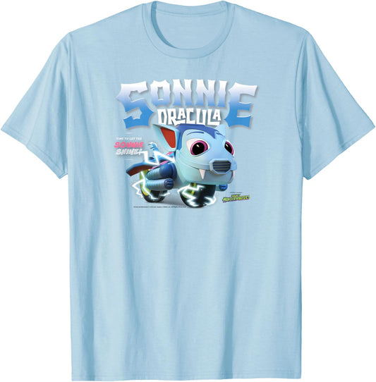 DreamWorks Mighty MonsterWheelies Sonnie Dracula T-Shirt - T-Shirt | Light Blue