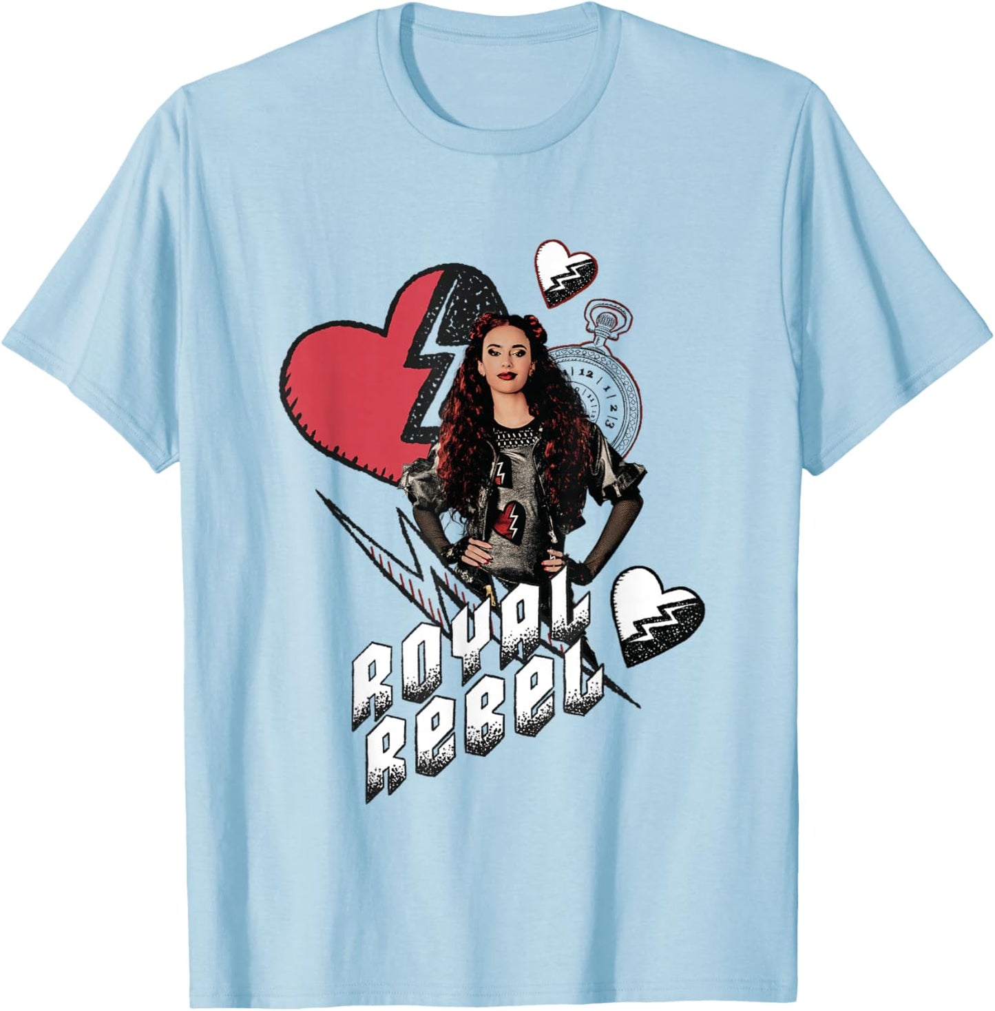 Disney Descendants: The Rise of Red Royal Rebel Chest Logo T-Shirt - T-Shirt | Light Blue