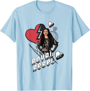Disney Descendants: The Rise of Red Royal Rebel Chest Logo T-Shirt - T-Shirt | Light Blue