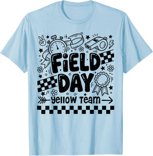 Field Day Yellow Team Funny for Teacher Kids Field Day Games T-Shirt - T-Shirt | Light Blue