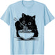 Funny Ramen Art Cute Noodles Cat Bowl Kawaii Foodie Humor T-Shirt - T-Shirt | Light Blue