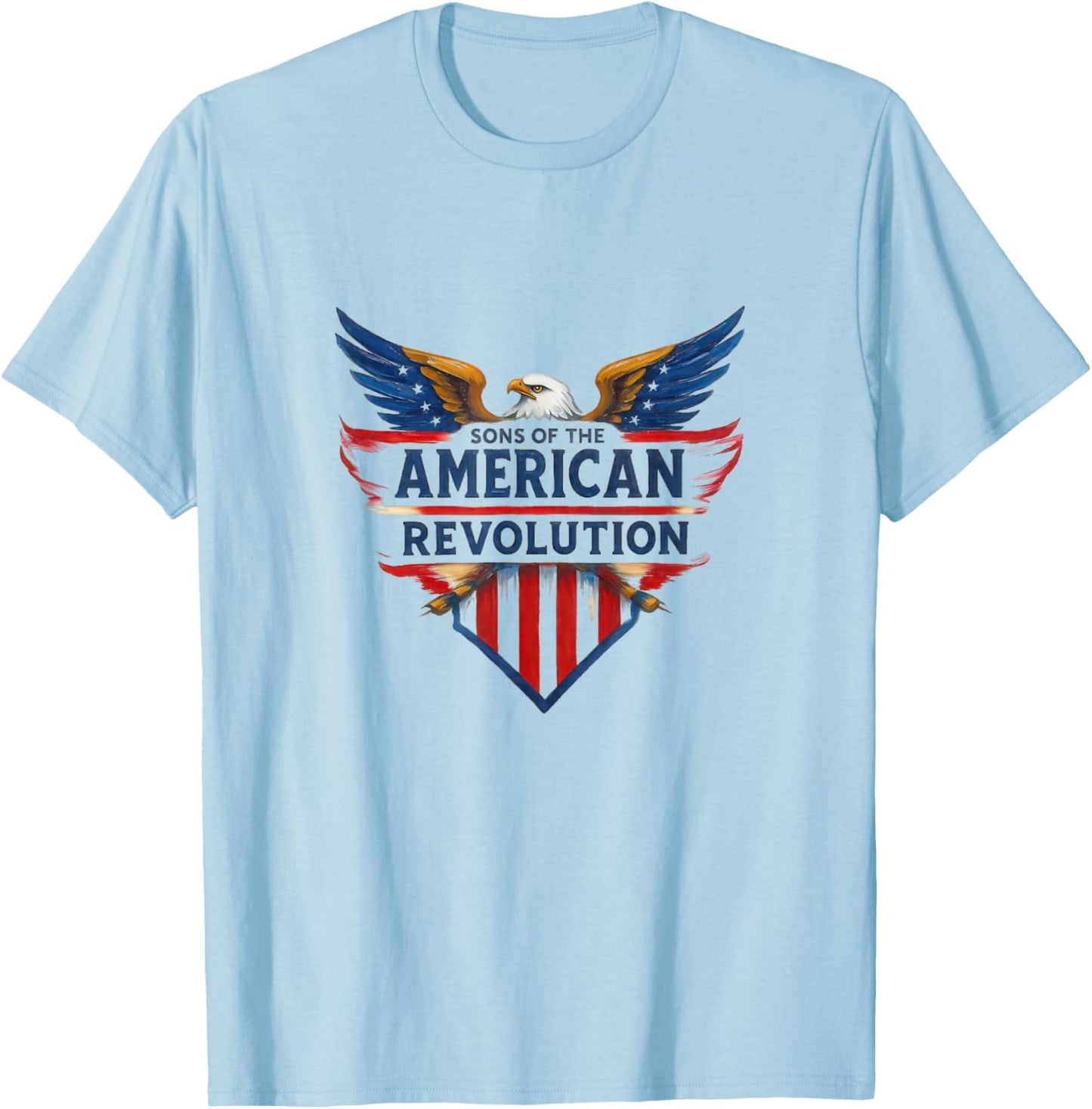 Sons American Revolution Eagle Logo Liberty and Country USA T-Shirt - T-Shirt | Light Blue