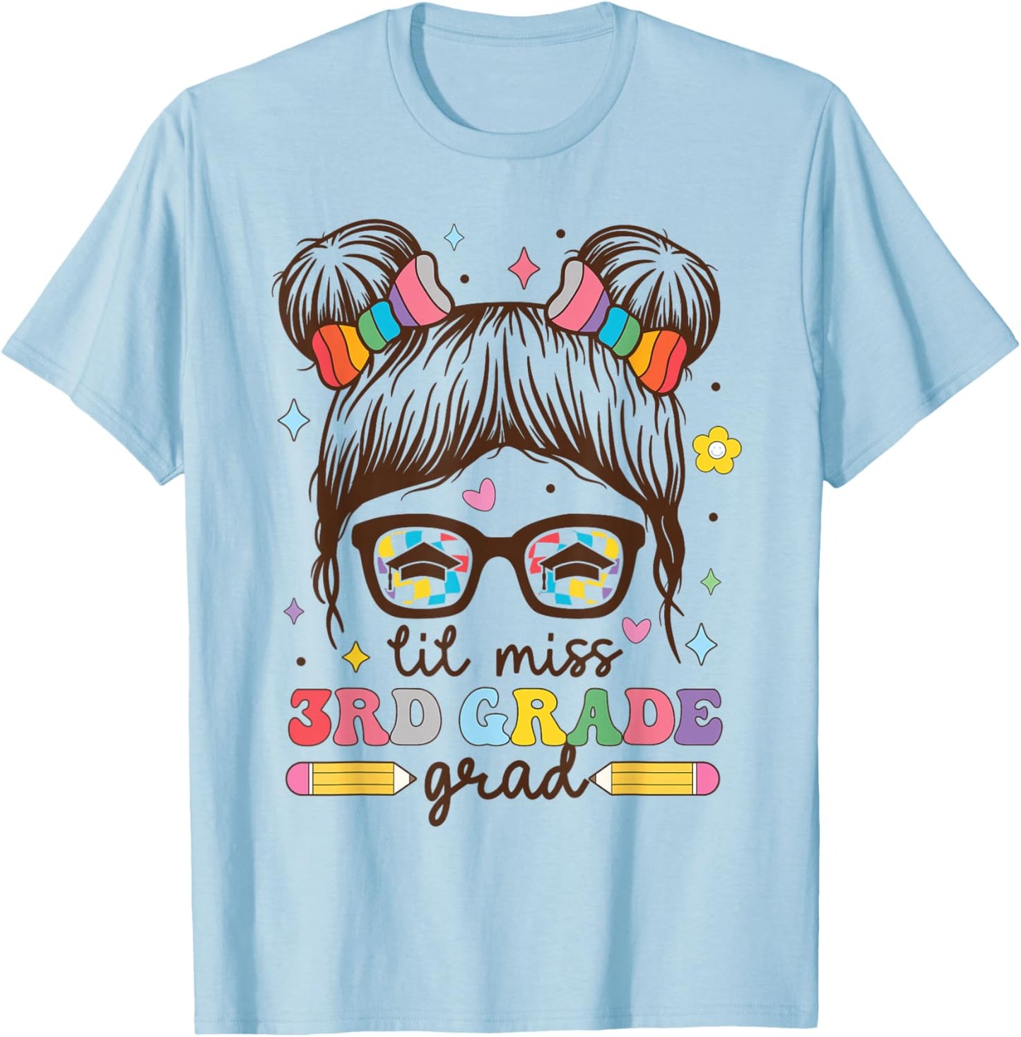 Lil Miss 3rd Grade Grad Graduation Last Day of School Girl T-Shirt - T-Shirt | Light Blue