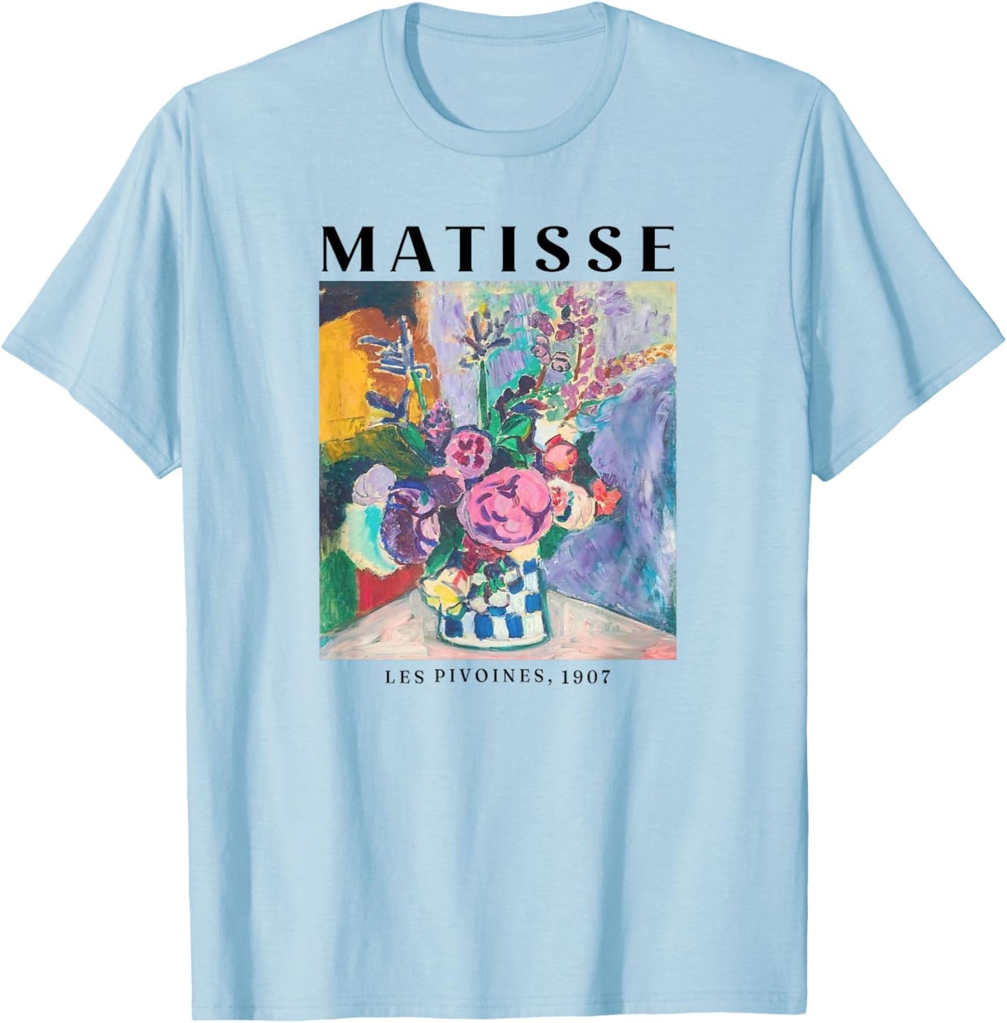 Matisse Les Pivoines 1907 Flower T-Shirt - T-Shirt | Light Blue