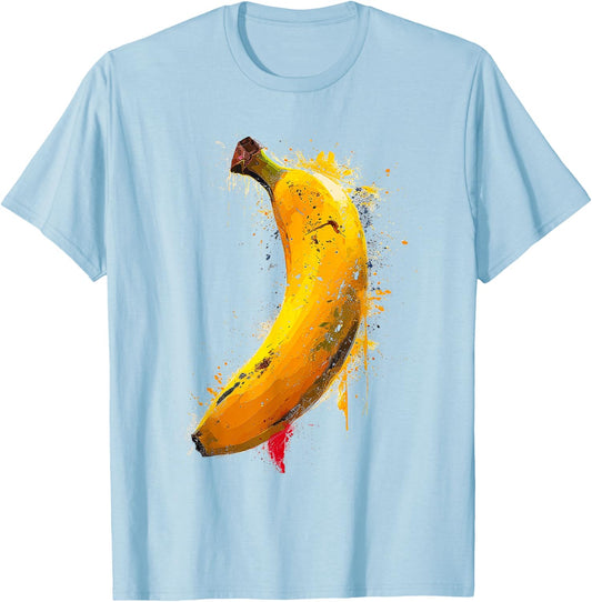 Banana Abstract Graphic Painting Art Fruit Banana T-Shirt - T-Shirt | Light Blue