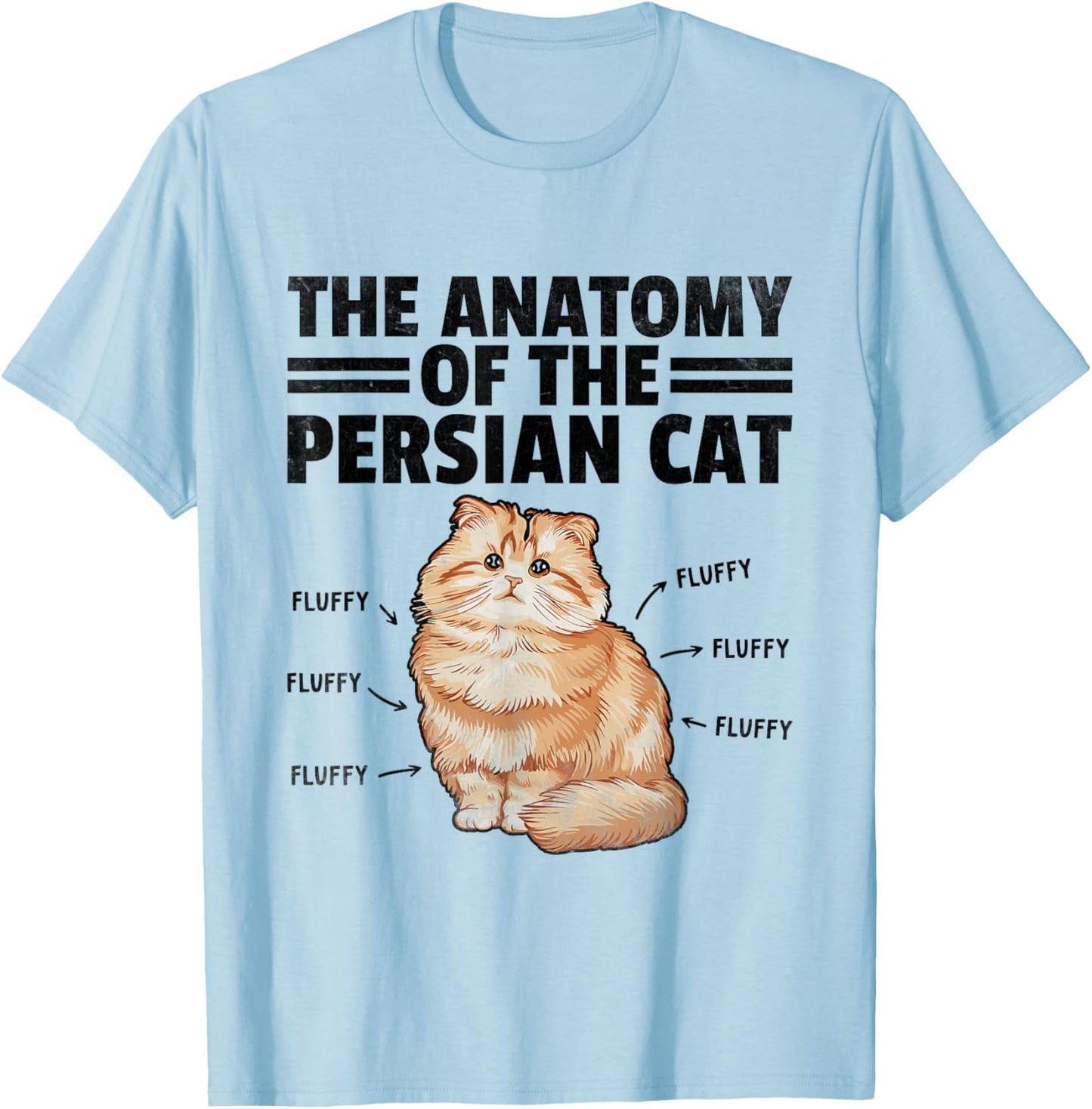 The Anatomy Of The Persian Cat Persian Longhair T-Shirt - T-Shirt | Light Blue