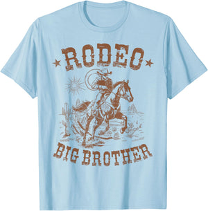 Rodeo Big Brother Western Cowboy Birthday Family Matching T-Shirt - T-Shirt | Light Blue