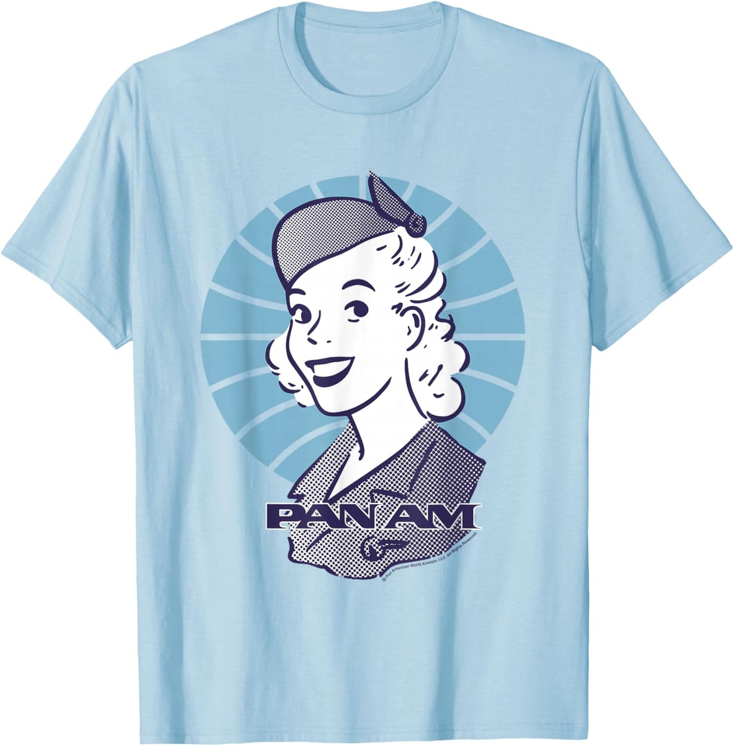 Pan Am Flight Attendant Smile T-Shirt - T-Shirt | Light Blue