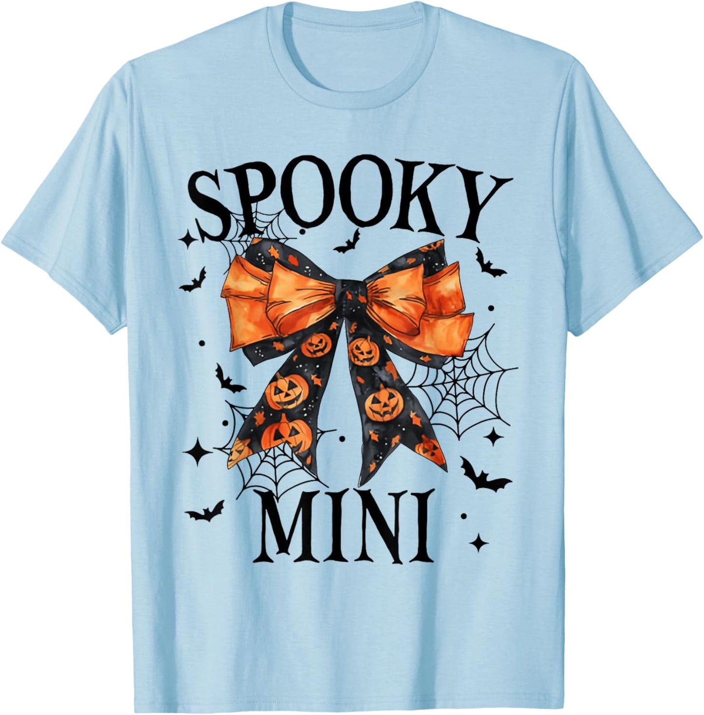 Spooky Mama Mini Coquette Halloween Spooky vibes T-Shirt - T-Shirt | Light Blue