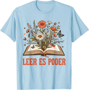 Reading Book Lover Bookish Homeschool Mom Leer Es Poder T-Shirt - T-Shirt | Light Blue