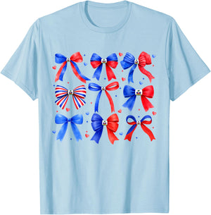 Cute Coquette Haitian Flag Day Haiti Pride Women Girl T-Shirt - T-Shirt | Light Blue