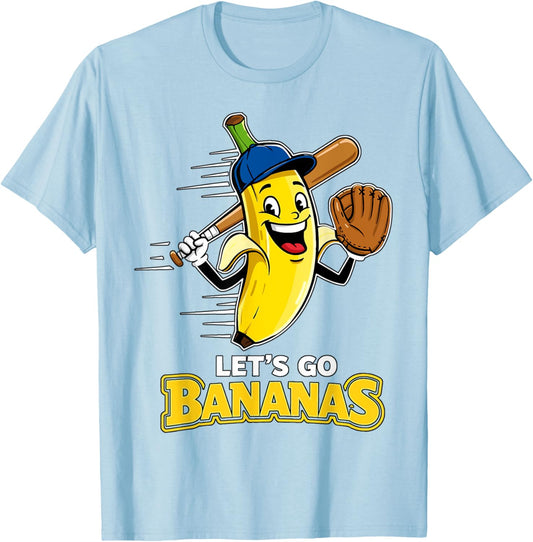 Funny Banana Shirts Gift Fruit Lovers Boys Lets Go Bananas T-Shirt - T-Shirt | Light Blue