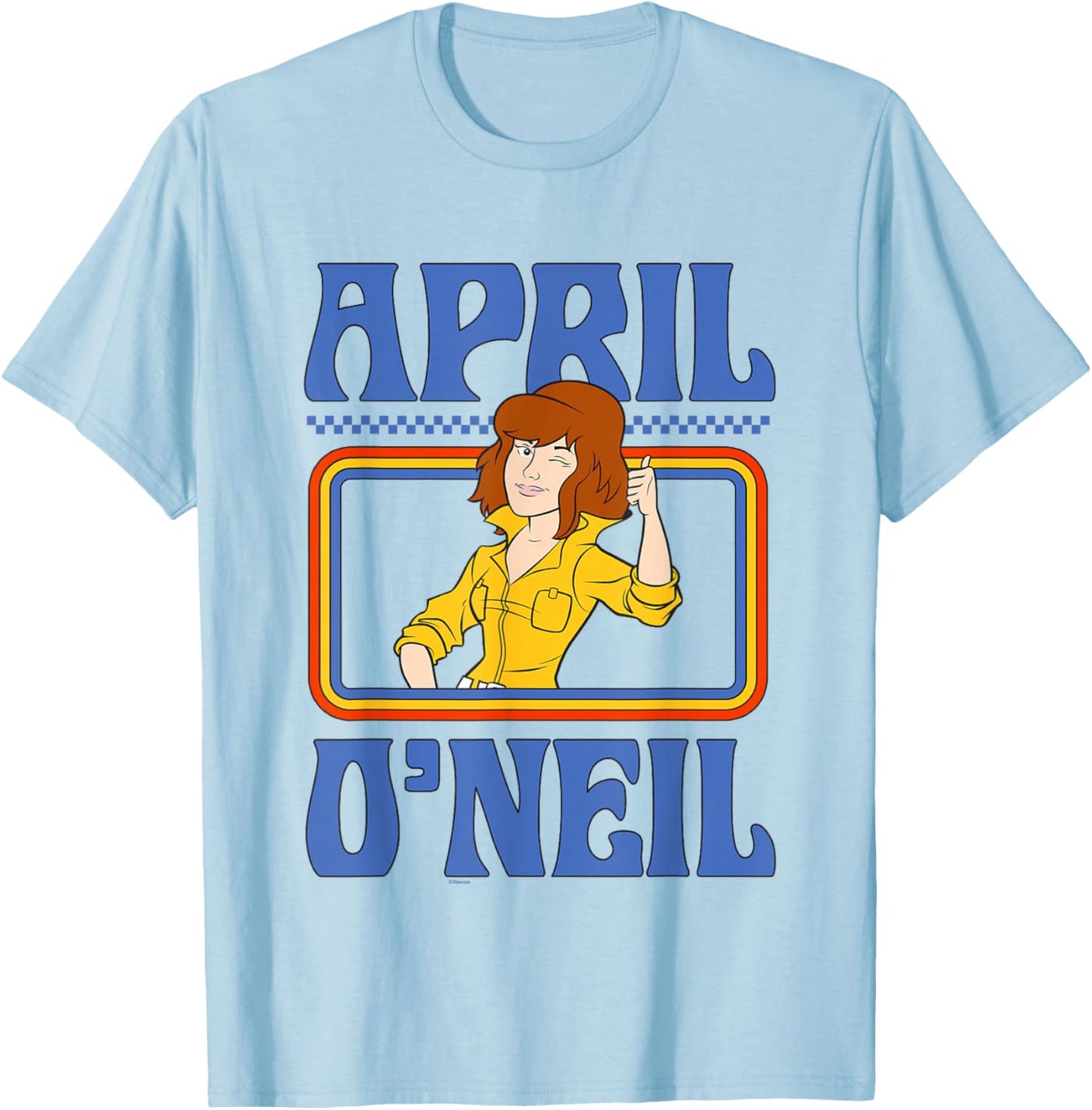 Teenage Mutant Ninja Turtles April O'Nel Vintage Portrait T-Shirt - T-Shirt | Light Blue