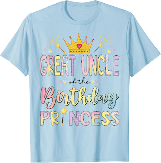Great Uncle of The Birthday Princess Girl Matching Family T-Shirt - T-Shirt | Light Blue