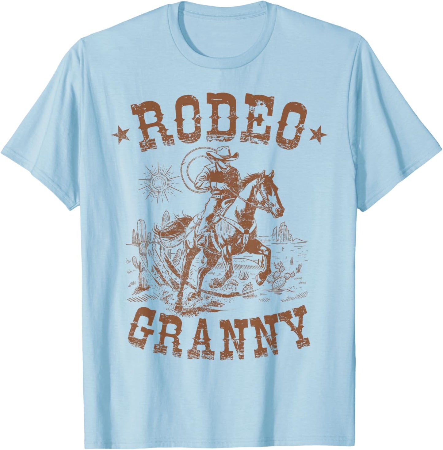 Rodeo Granny Western Cowboy Family Matching Mother's Day T-Shirt - T-Shirt | Light Blue