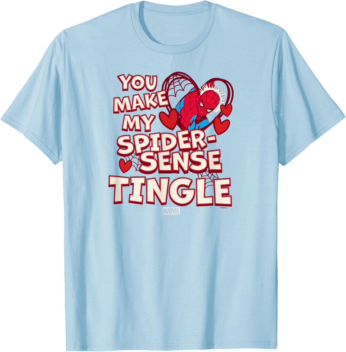 Spider-Man - You Make My Spider Sense Tingle Valentine's Day T-Shirt - T-Shirt | Light Blue