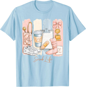 Scrub Life - Nurse T-Shirt - T-Shirt | Light Blue