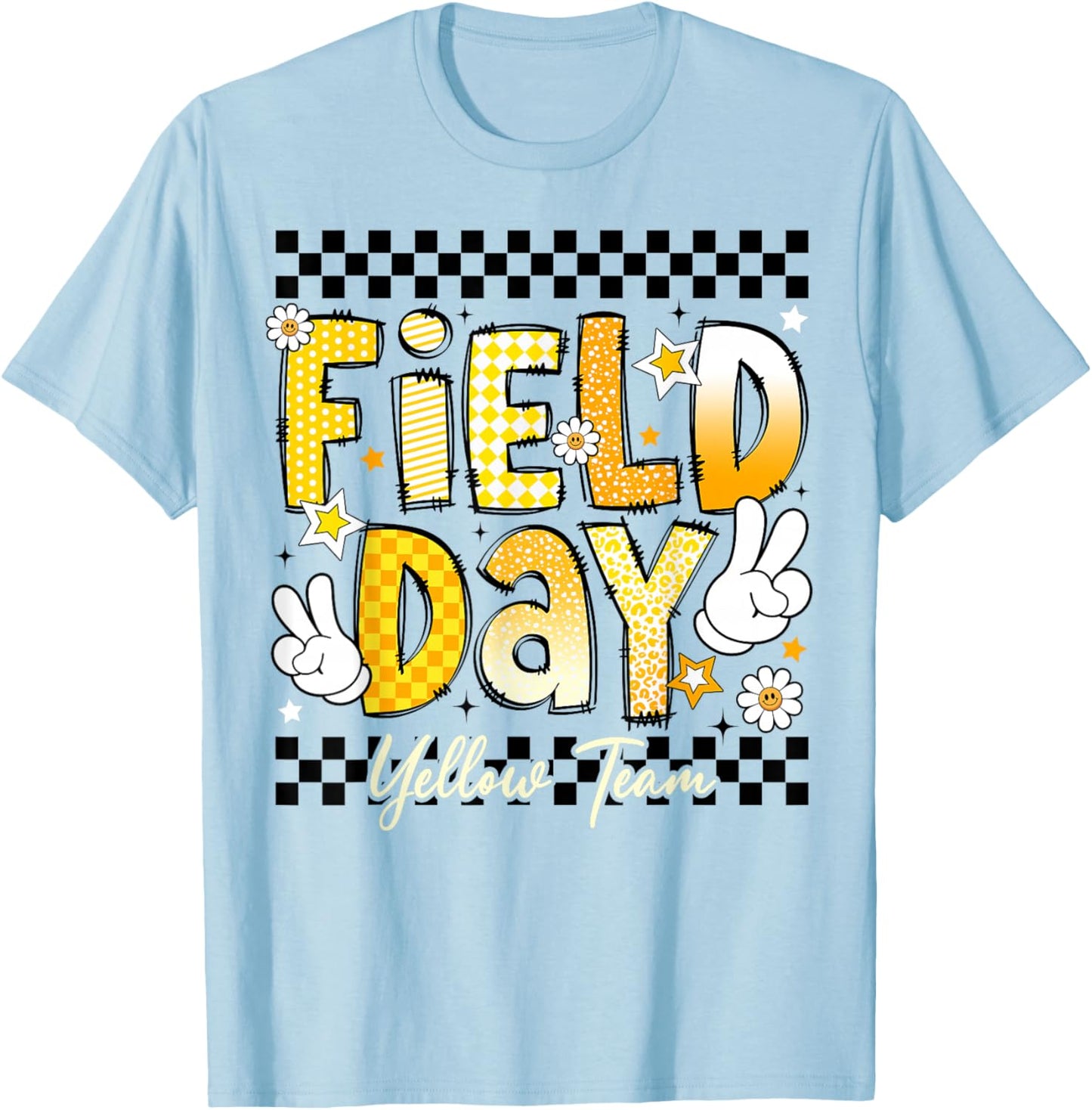 Field Day Yellow Team Let The Games Begin Fun Day Field Trip T-Shirt - T-Shirt | Light Blue