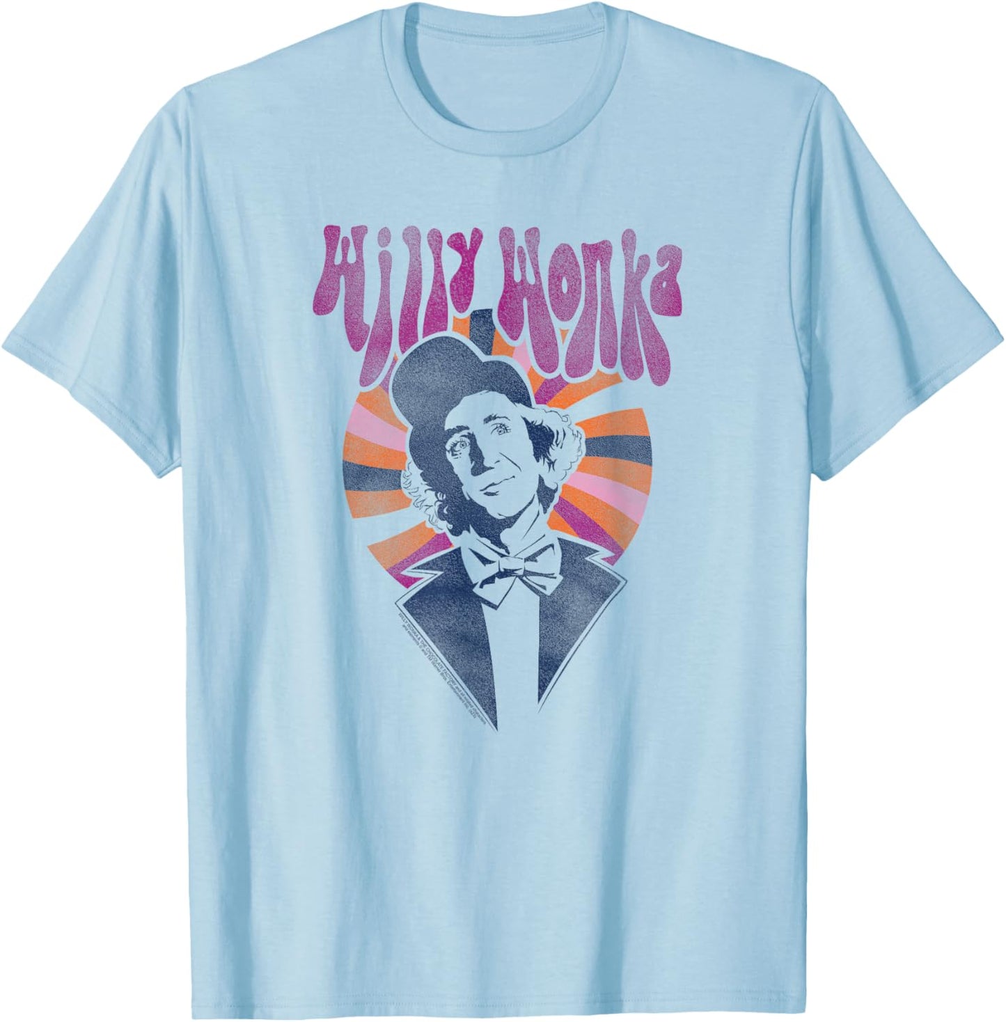 Willy Wonka and The Chocolate Factory Colorful Heart Movie T-Shirt - T-Shirt | Light Blue