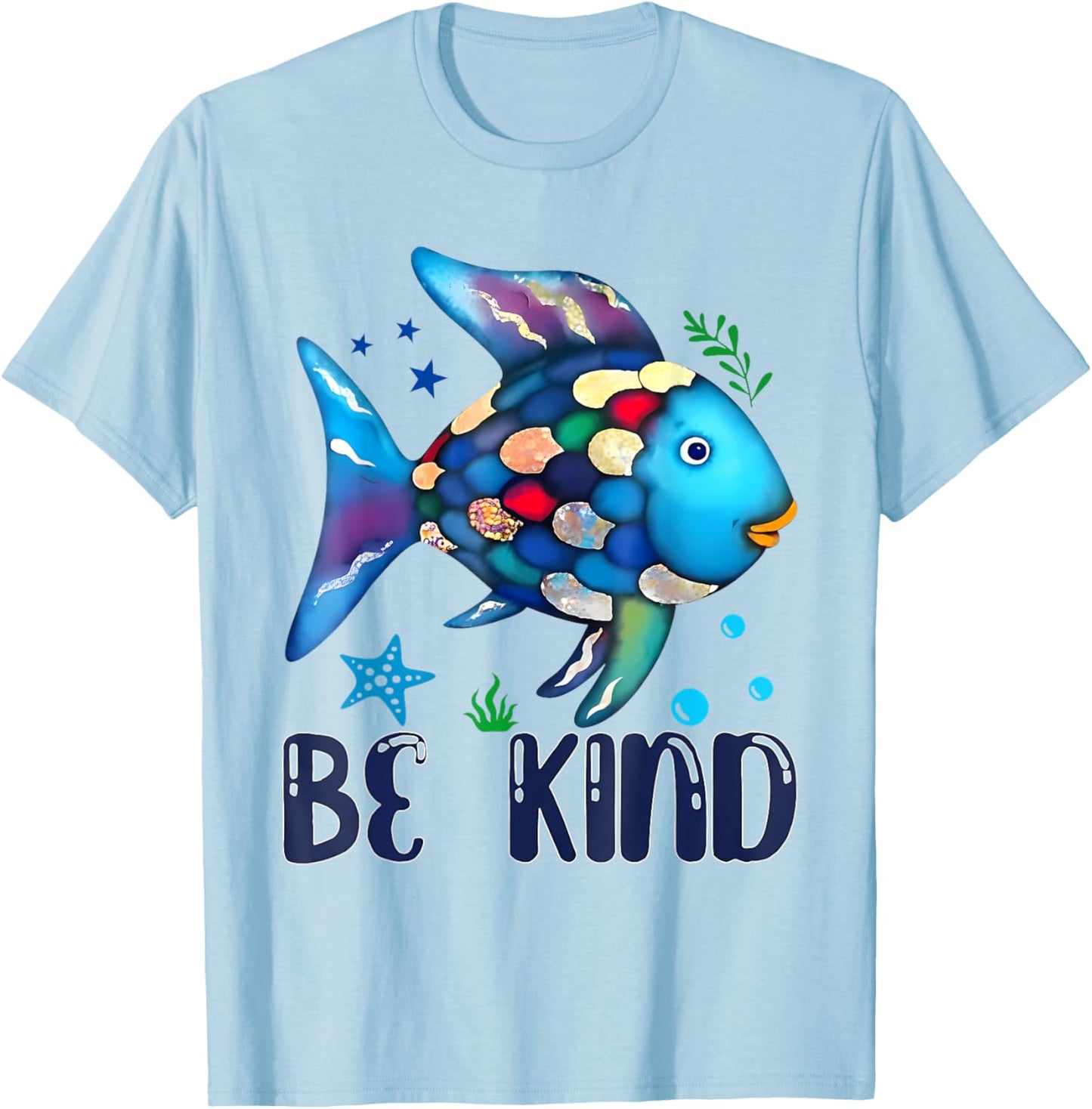 Be Kind Rainbow Fish World Book Day Rainbow Scale Fish T-Shirt - T-Shirt | Light Blue