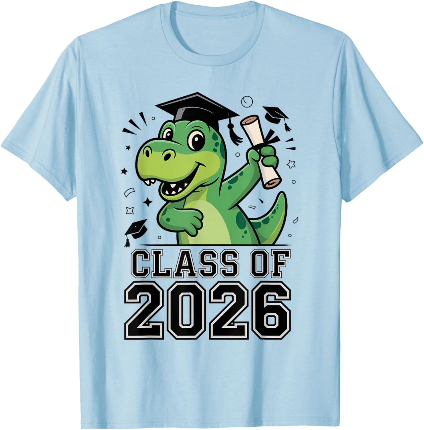 Class of 2026 Graduation T-Rex Elementary Graduate 2026 Kids T-Shirt - T-Shirt | Light Blue