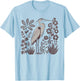 Heron Linocut Great Blue Heron Bird Lover Hippy Granola Girl T-Shirt - T-Shirt | Light Blue