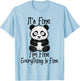 Funny Panda Lover It's Fine I'm Fine Everything is Fine T-Shirt - T-Shirt | Light Blue
