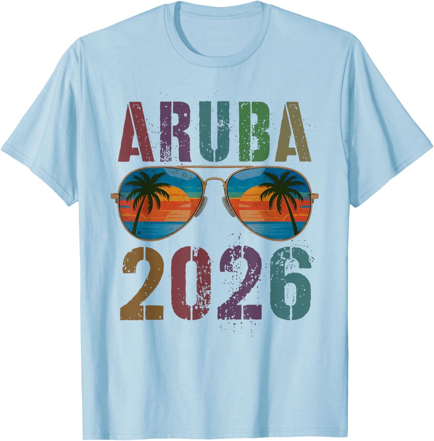 Kids Aruba 2026 Trip Beaching Family Vacay Besties BFF Boys T-Shirt - T-Shirt | Light Blue