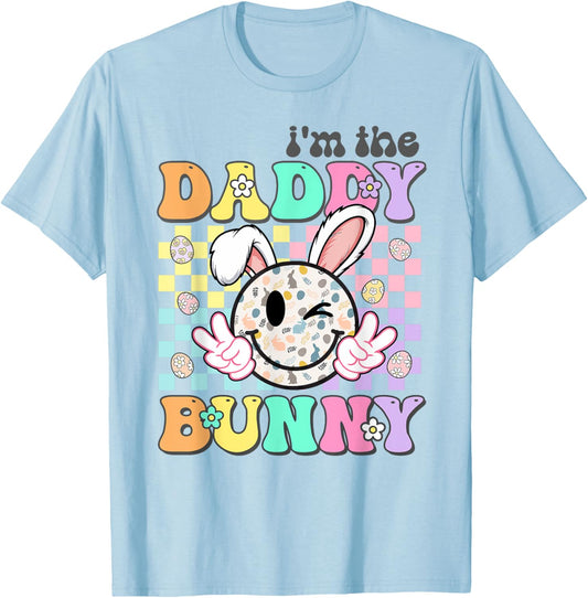 Groovy Dad Easter I'm The Daddy Bunny Matching Family Easter T-Shirt - T-Shirt | Light Blue