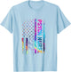 Psych Nurse Tie Dye American Flag Patriotic Nurse Day T-Shirt - T-Shirt | Light Blue