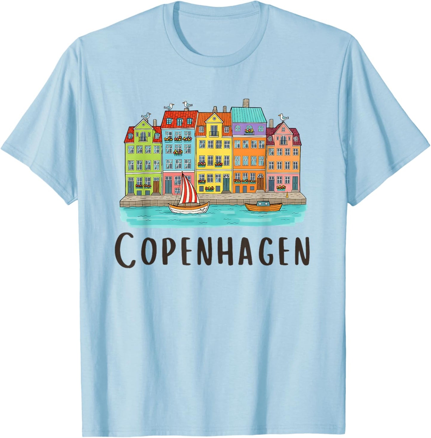 Copenhagen Denmark/Copenhagen T-Shirt - T-Shirt | Light Blue
