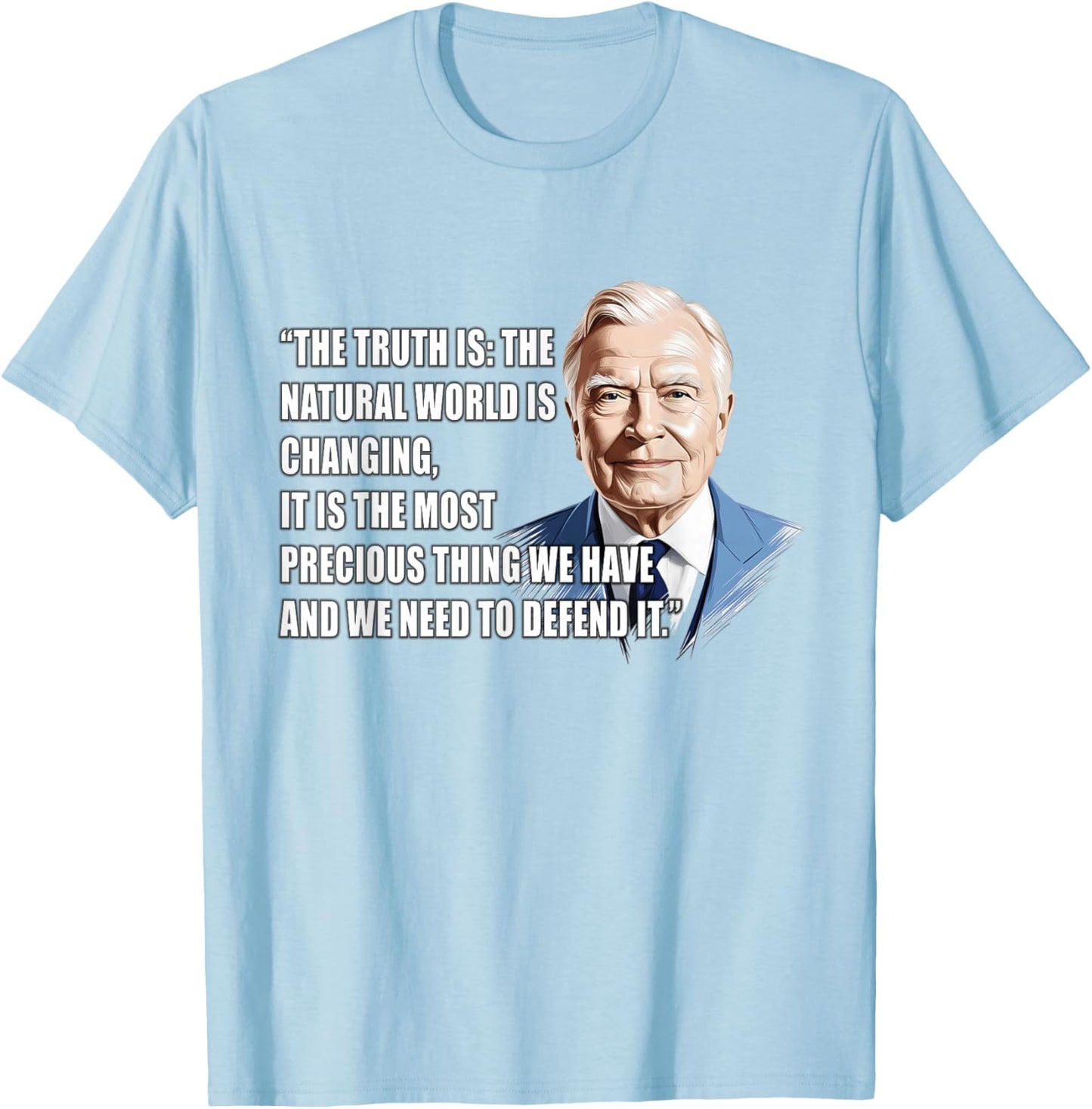 David Attenborough T-Shirt - T-Shirt | Light Blue