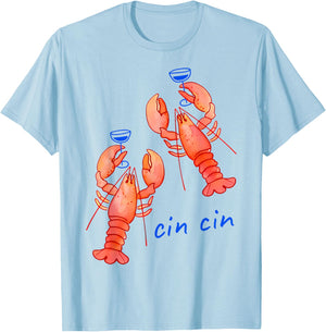 Lobster Martini Case for Summer Seafood Cocktail Design T-Shirt - T-Shirt | Light Blue