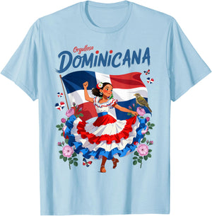 Dominicana Outfit Idea for Girls Dominican Republic Flag T-Shirt - T-Shirt | Light Blue