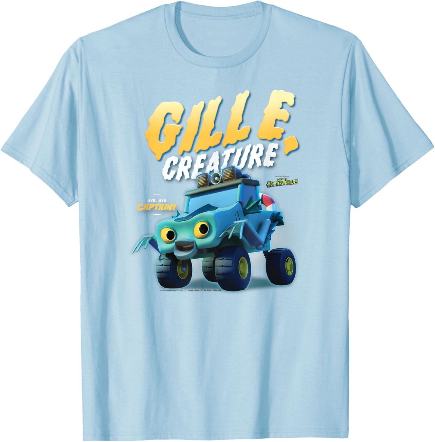 DreamWorks Mighty MonsterWheelies Gille Creature T-Shirt - T-Shirt | Light Blue