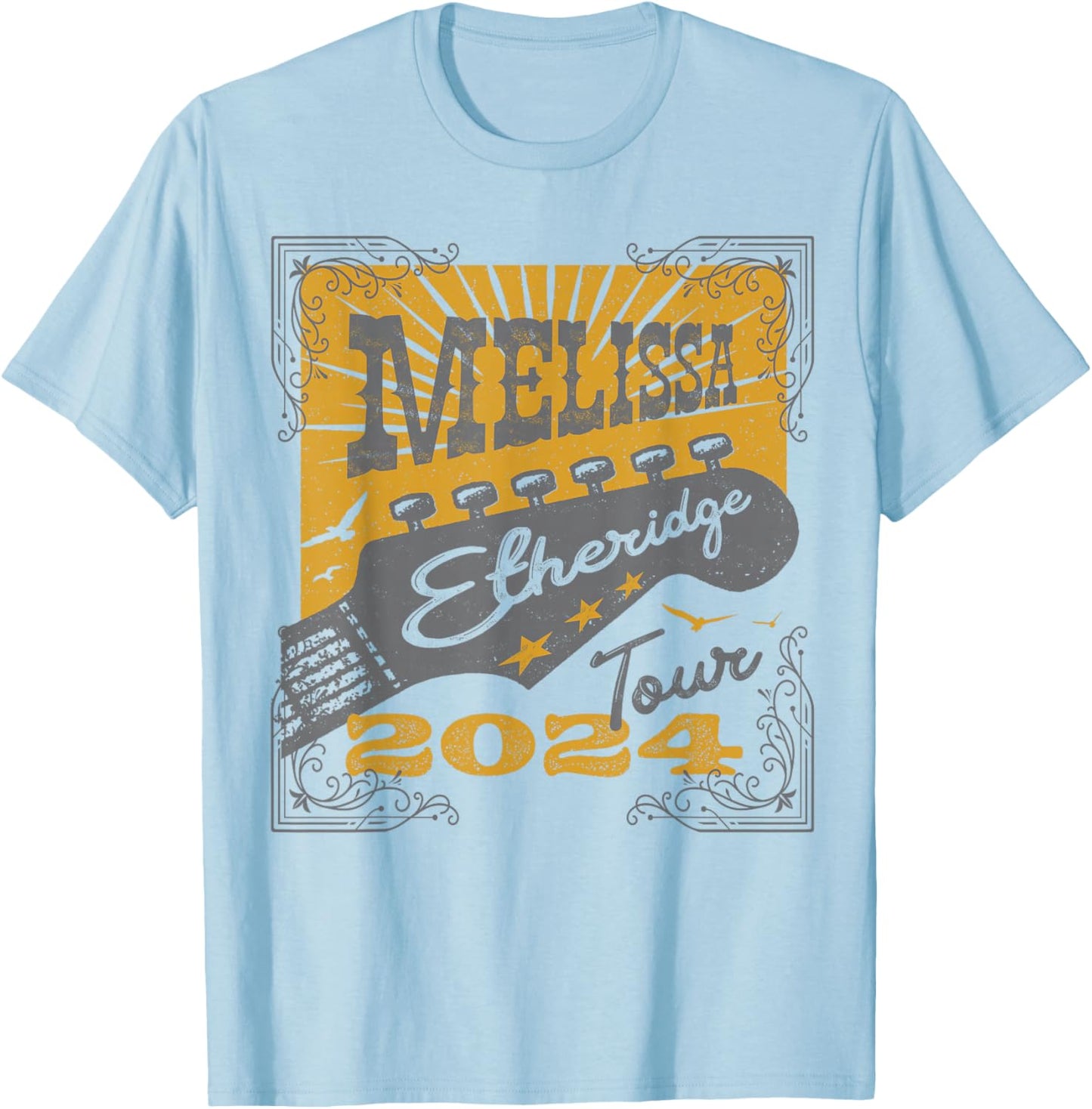Melissa Etheridge Guitar T-Shirt - T-Shirt | Light Blue