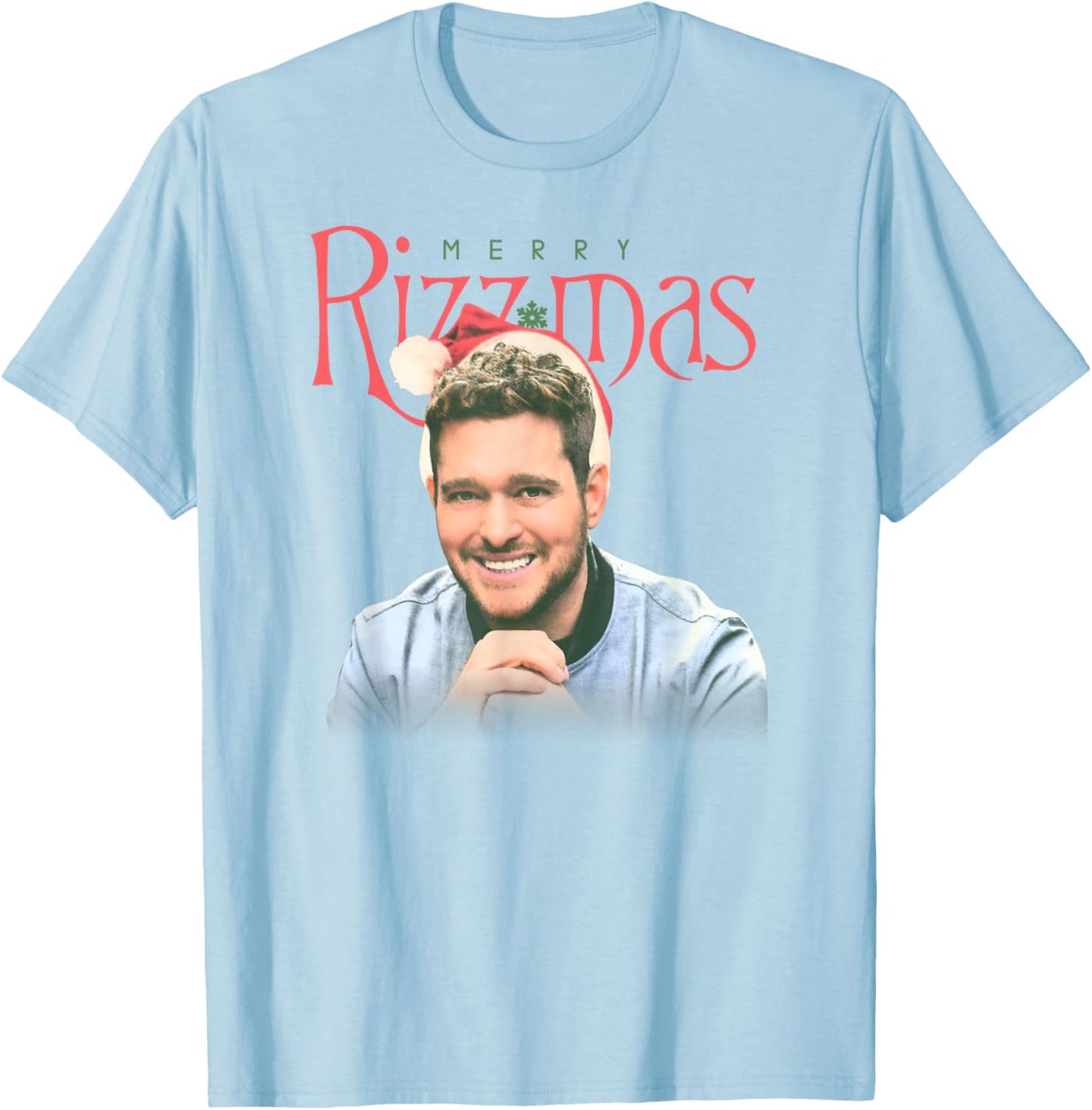 Michael Bublé Merry Rizzmas T-Shirt - T-Shirt | Light Blue