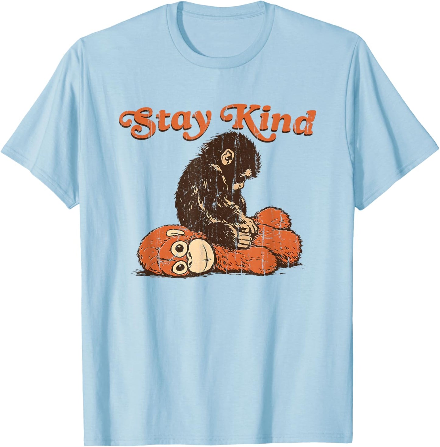 Stay Kind Punch Monkey, I Stand with Punch T-Shirt - T-Shirt | Light Blue