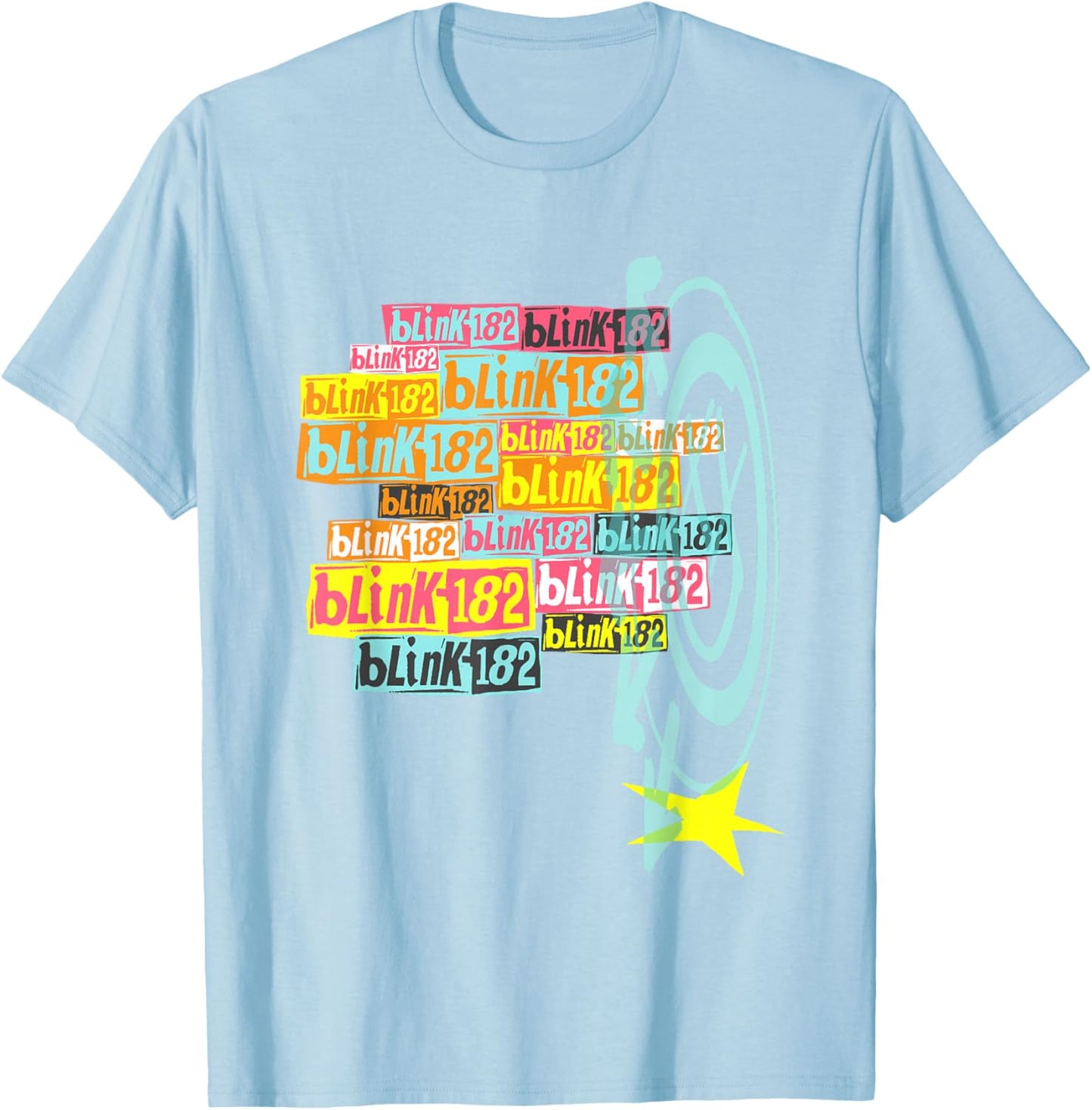Official Blink-182 Stacked Logo T-Shirt - T-Shirt | Light Blue