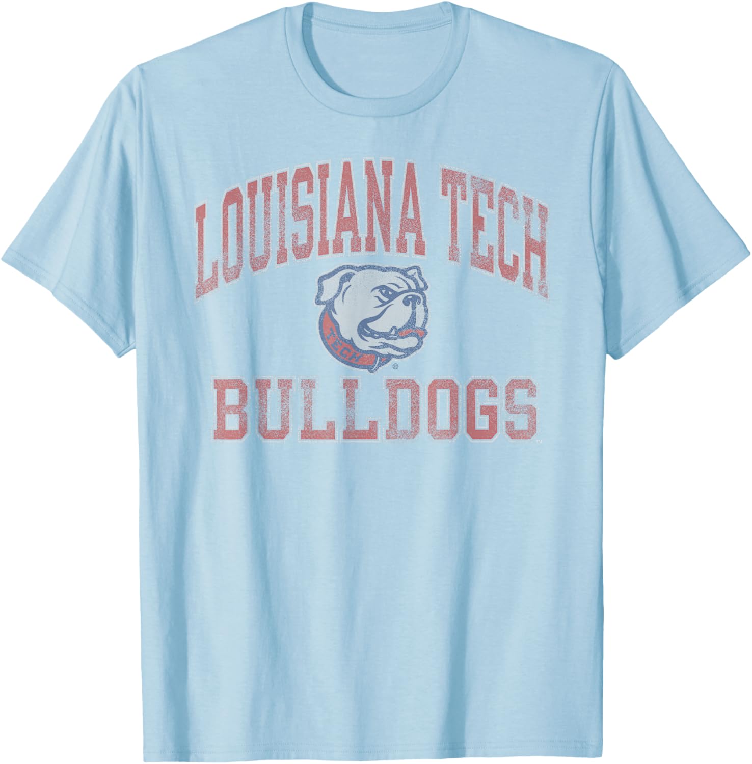 Louisiana Tech Bulldogs Vintage Worn Gray T-Shirt - T-Shirt | Light Blue