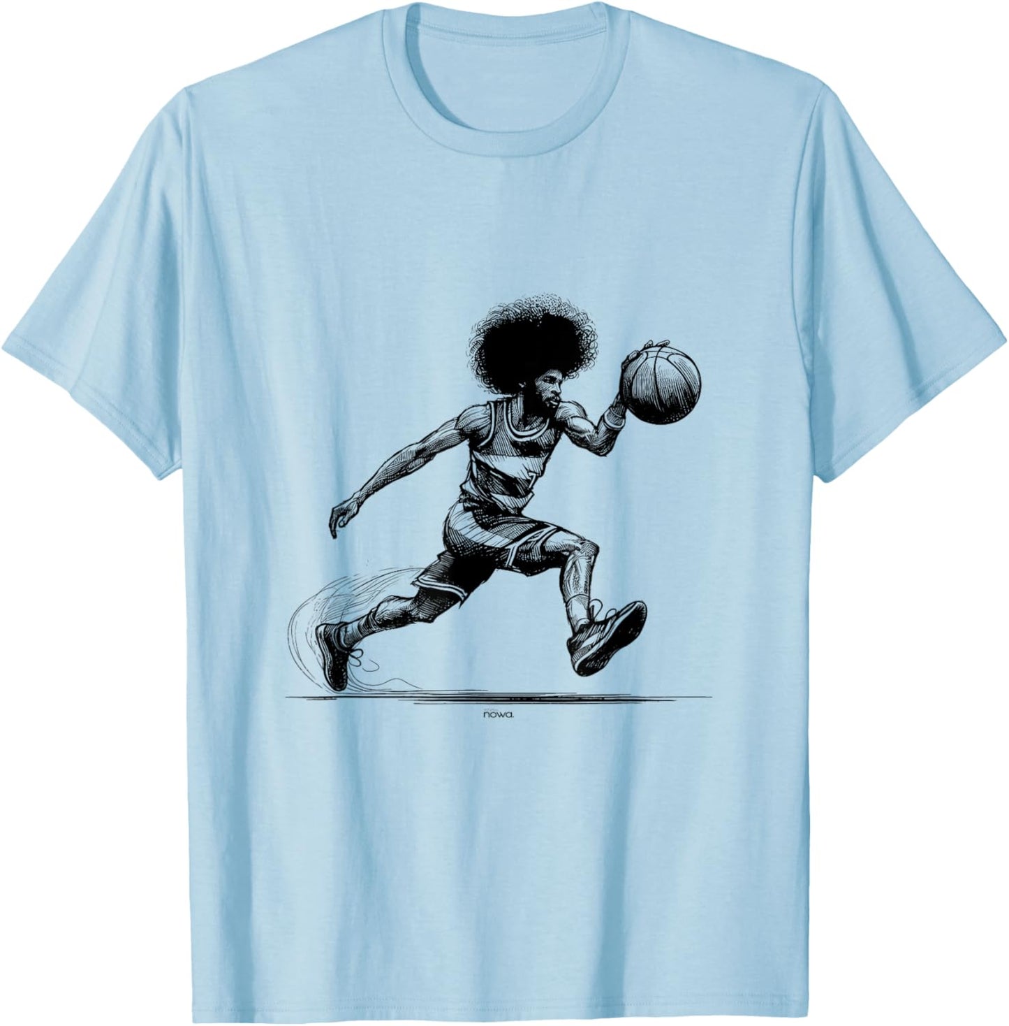 Doctor J Legendary Afro Dribbler Basketball T-Shirt - T-Shirt | Light Blue