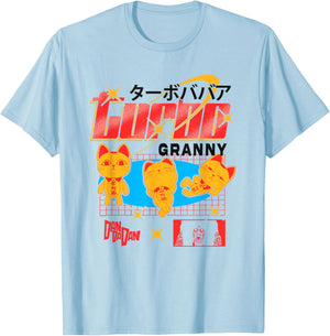 Dan Da Dan Turbo Granny Ghost Alien Anime T-Shirt - T-Shirt | Light Blue