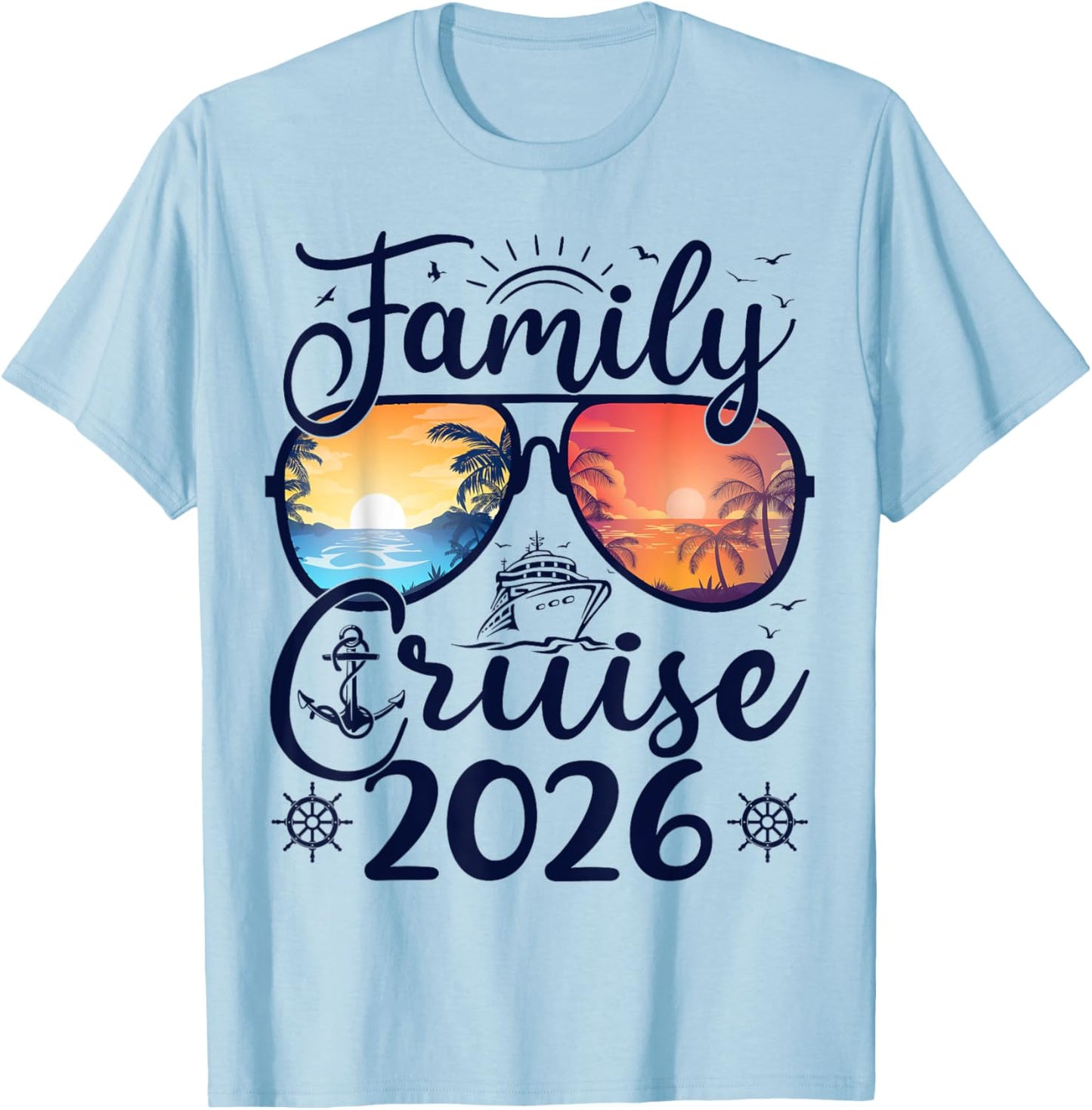 Family Cruise 2026 Summer Vacation Matching Family Cruise T-Shirt - T-Shirt | Light Blue