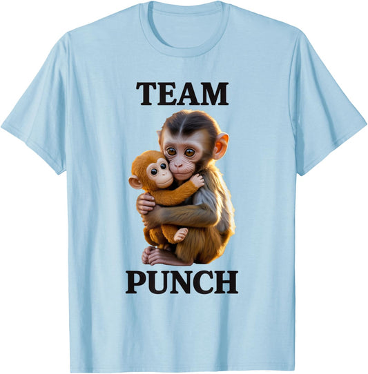 Team Punch Baby Monkey Best Friends T-Shirt - T-Shirt | Light Blue