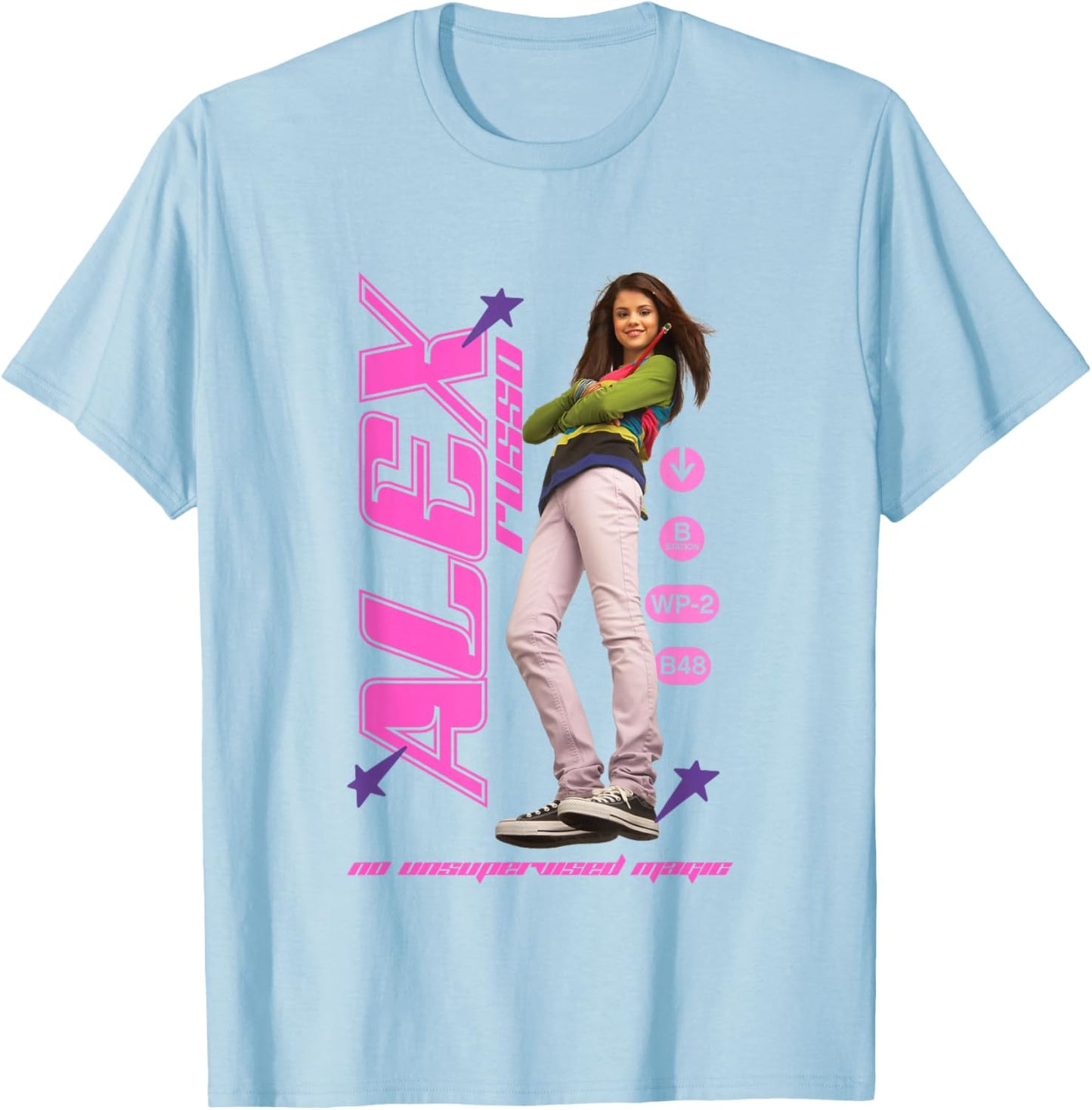 Disney Wizards of Waverly Place Alex Russo Girly Big Poster T-Shirt - T-Shirt | Light Blue