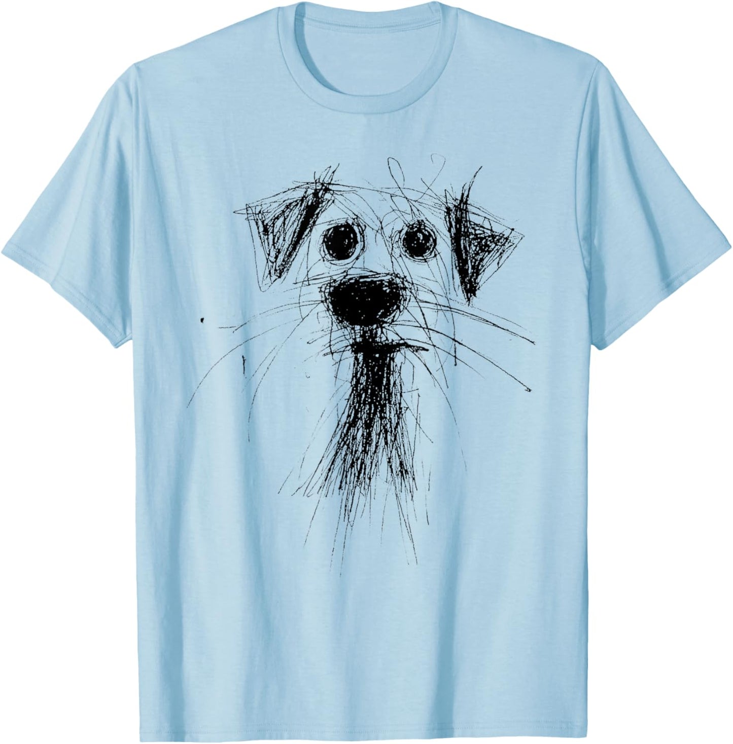 Dog Lover Abstract Scribble Art Cute Puppy Puppy T-Shirt - T-Shirt | Light Blue