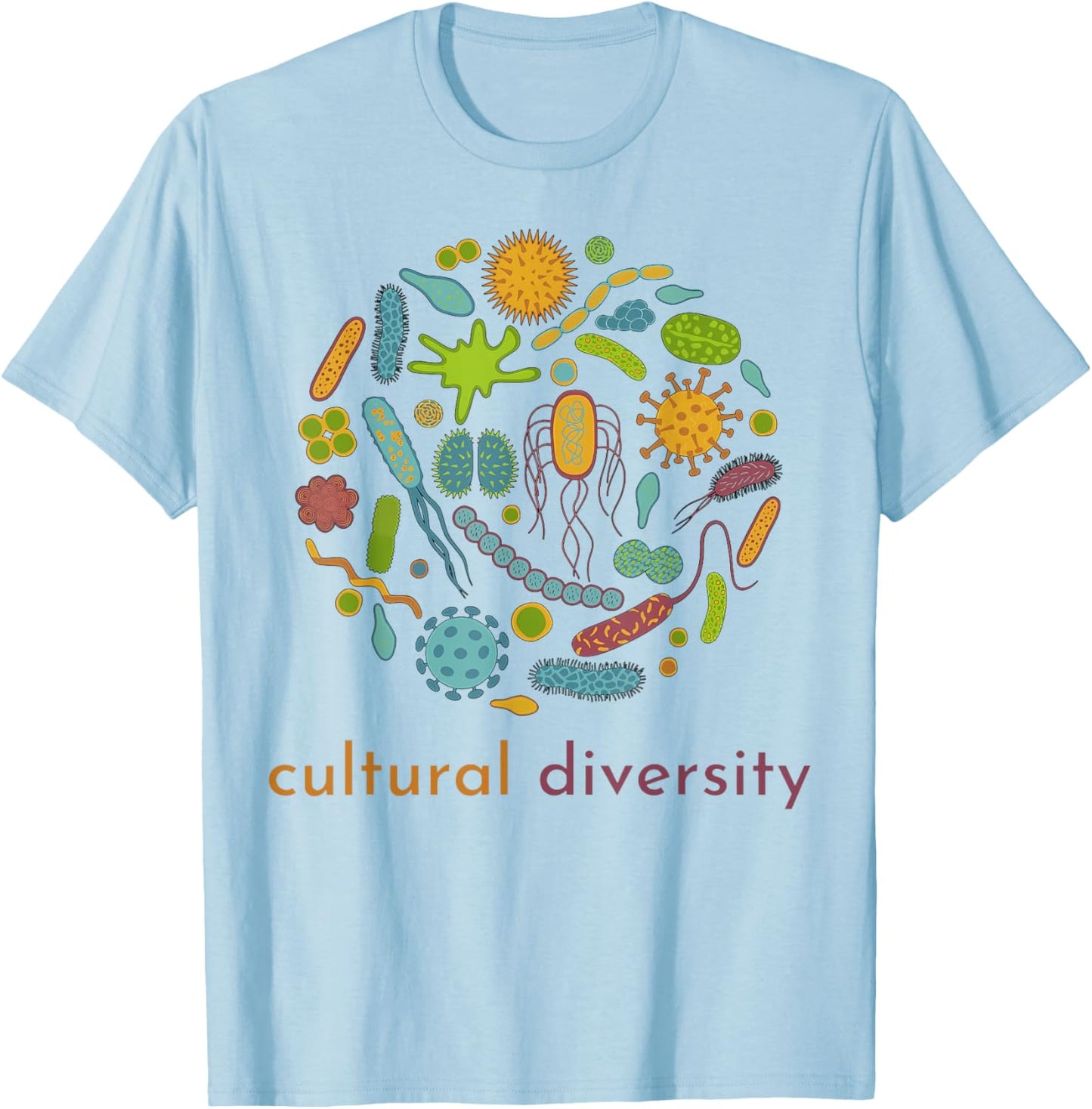 Cultural Diversity Microbiology Science Diverse Microbiome T-Shirt - T-Shirt | Light Blue