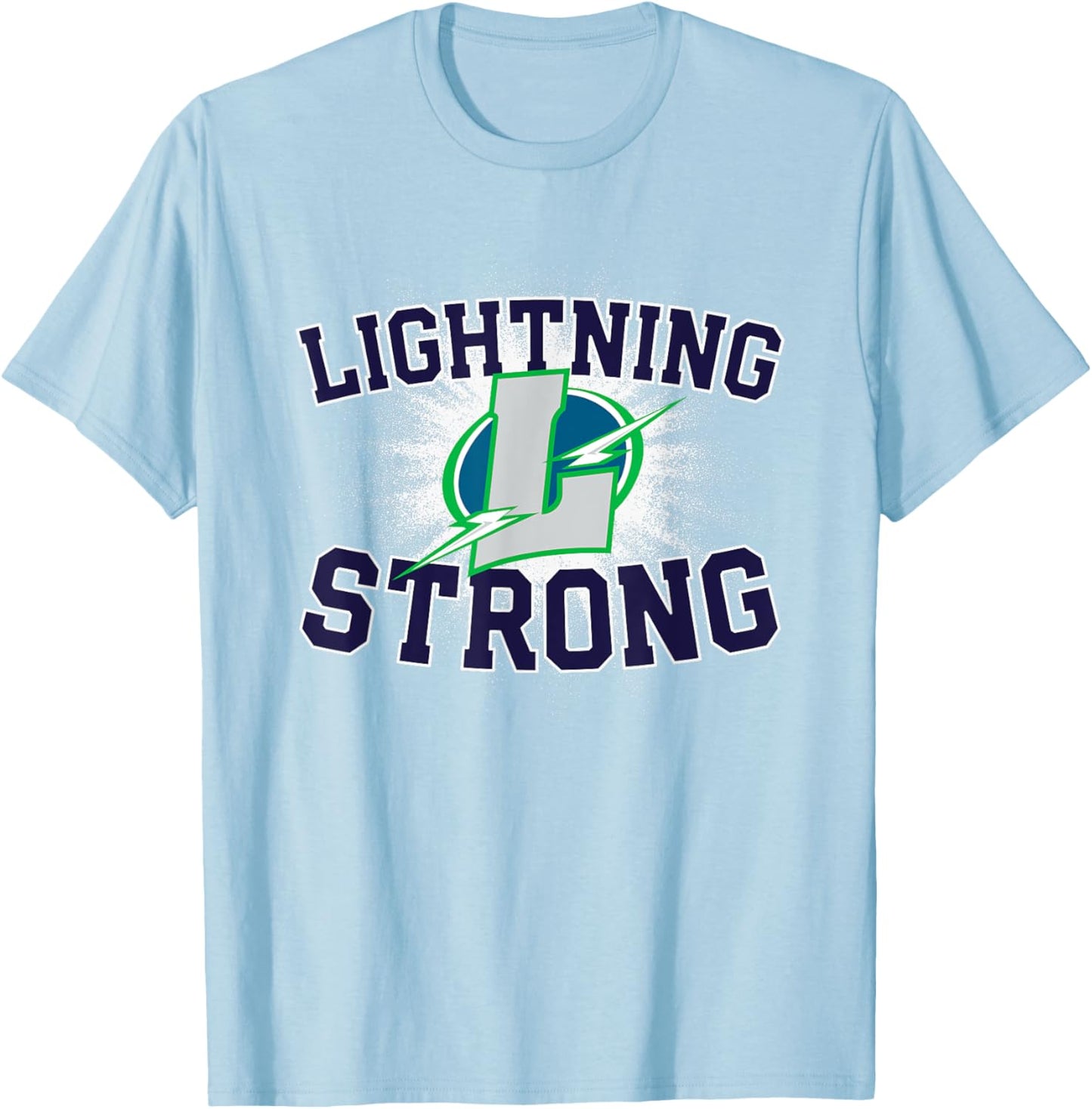 Lapeer Lightning Logo Strong Flag HS T-Shirt - T-Shirt | Light Blue