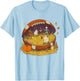 Halloween Fall Vibes Football Season Game Day Autumn Pumpkin T-Shirt - T-Shirt | Light Blue